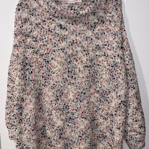 Moon & Madison Speckled Knit Cowl Neck Sweater